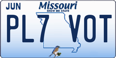 MO license plate PL7V0T