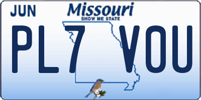 MO license plate PL7V0U