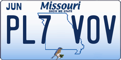 MO license plate PL7V0V