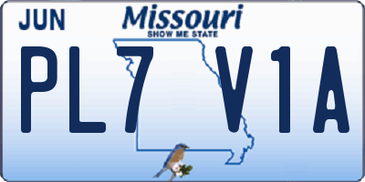 MO license plate PL7V1A