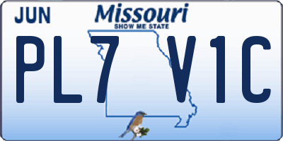 MO license plate PL7V1C