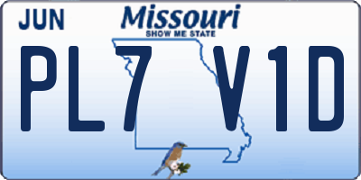 MO license plate PL7V1D