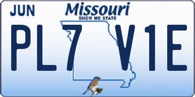 MO license plate PL7V1E