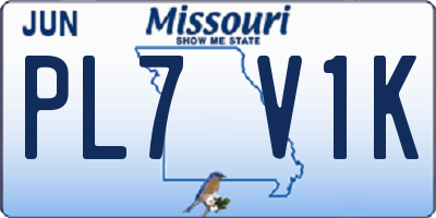 MO license plate PL7V1K