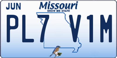 MO license plate PL7V1M