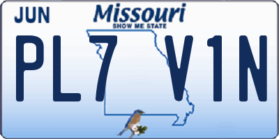 MO license plate PL7V1N