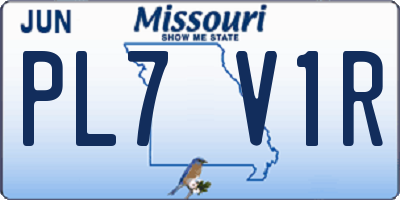 MO license plate PL7V1R