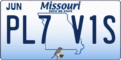 MO license plate PL7V1S