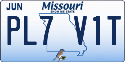 MO license plate PL7V1T