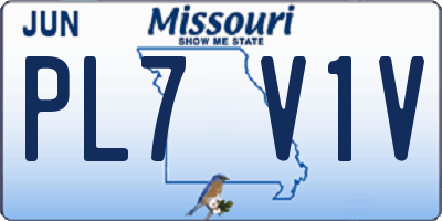 MO license plate PL7V1V