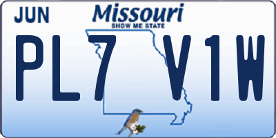 MO license plate PL7V1W