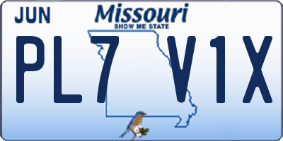 MO license plate PL7V1X