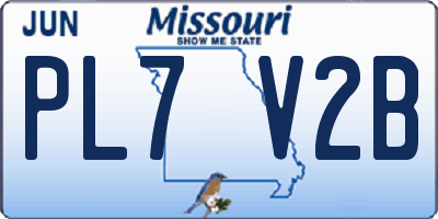 MO license plate PL7V2B