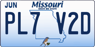 MO license plate PL7V2D