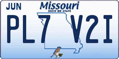 MO license plate PL7V2I