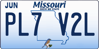 MO license plate PL7V2L