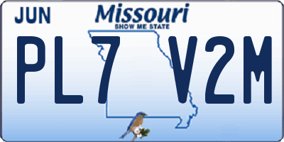 MO license plate PL7V2M