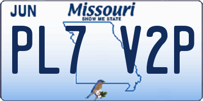 MO license plate PL7V2P