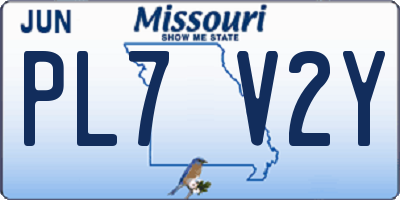MO license plate PL7V2Y