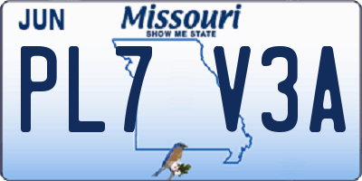MO license plate PL7V3A