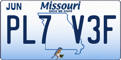MO license plate PL7V3F
