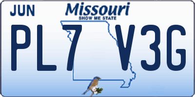 MO license plate PL7V3G