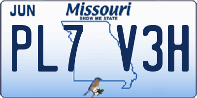 MO license plate PL7V3H