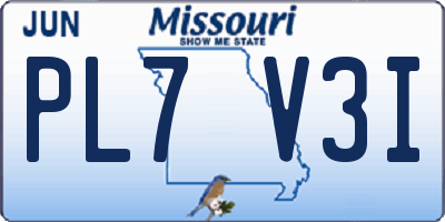 MO license plate PL7V3I