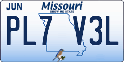 MO license plate PL7V3L