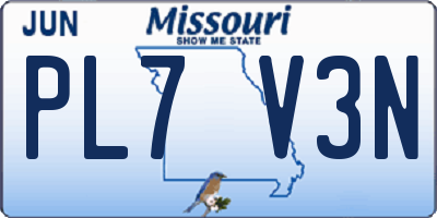 MO license plate PL7V3N