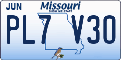MO license plate PL7V3O
