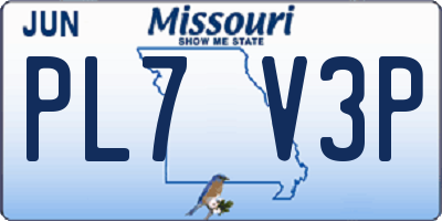 MO license plate PL7V3P