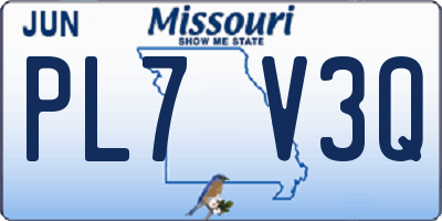 MO license plate PL7V3Q
