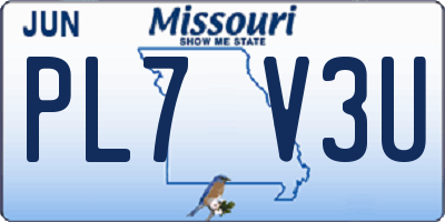 MO license plate PL7V3U