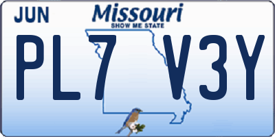 MO license plate PL7V3Y