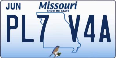 MO license plate PL7V4A