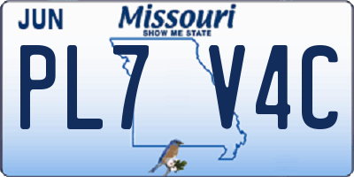 MO license plate PL7V4C
