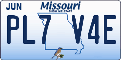 MO license plate PL7V4E
