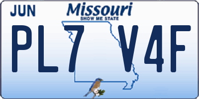 MO license plate PL7V4F