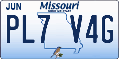 MO license plate PL7V4G