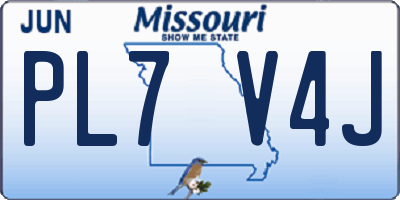 MO license plate PL7V4J