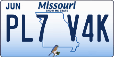 MO license plate PL7V4K