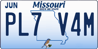 MO license plate PL7V4M