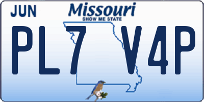 MO license plate PL7V4P