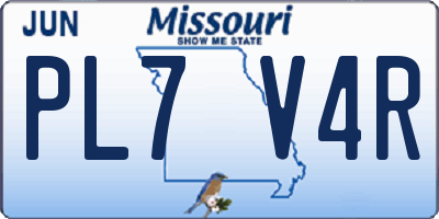 MO license plate PL7V4R