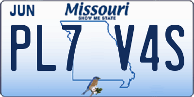 MO license plate PL7V4S