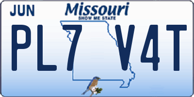 MO license plate PL7V4T
