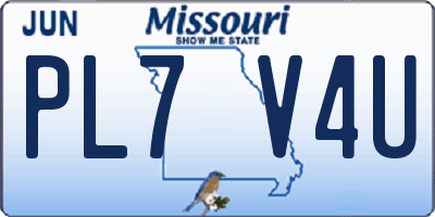 MO license plate PL7V4U