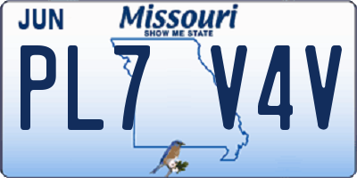 MO license plate PL7V4V