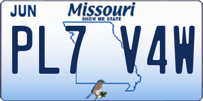 MO license plate PL7V4W